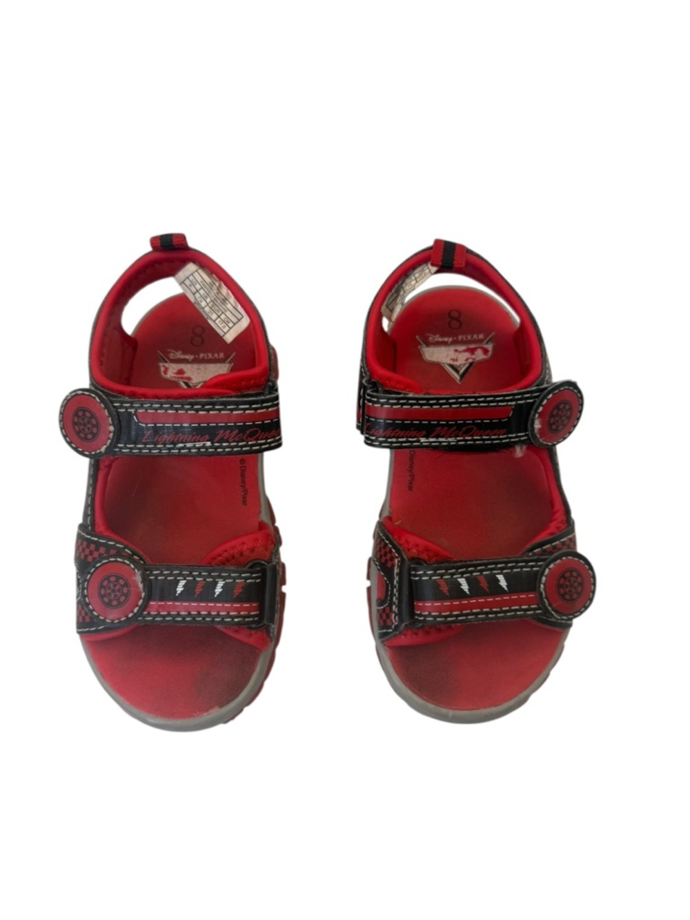 Disney Pixar Toddler Boys Lightning McQueen Hook & Loop Open Toe Sport Sandals 8